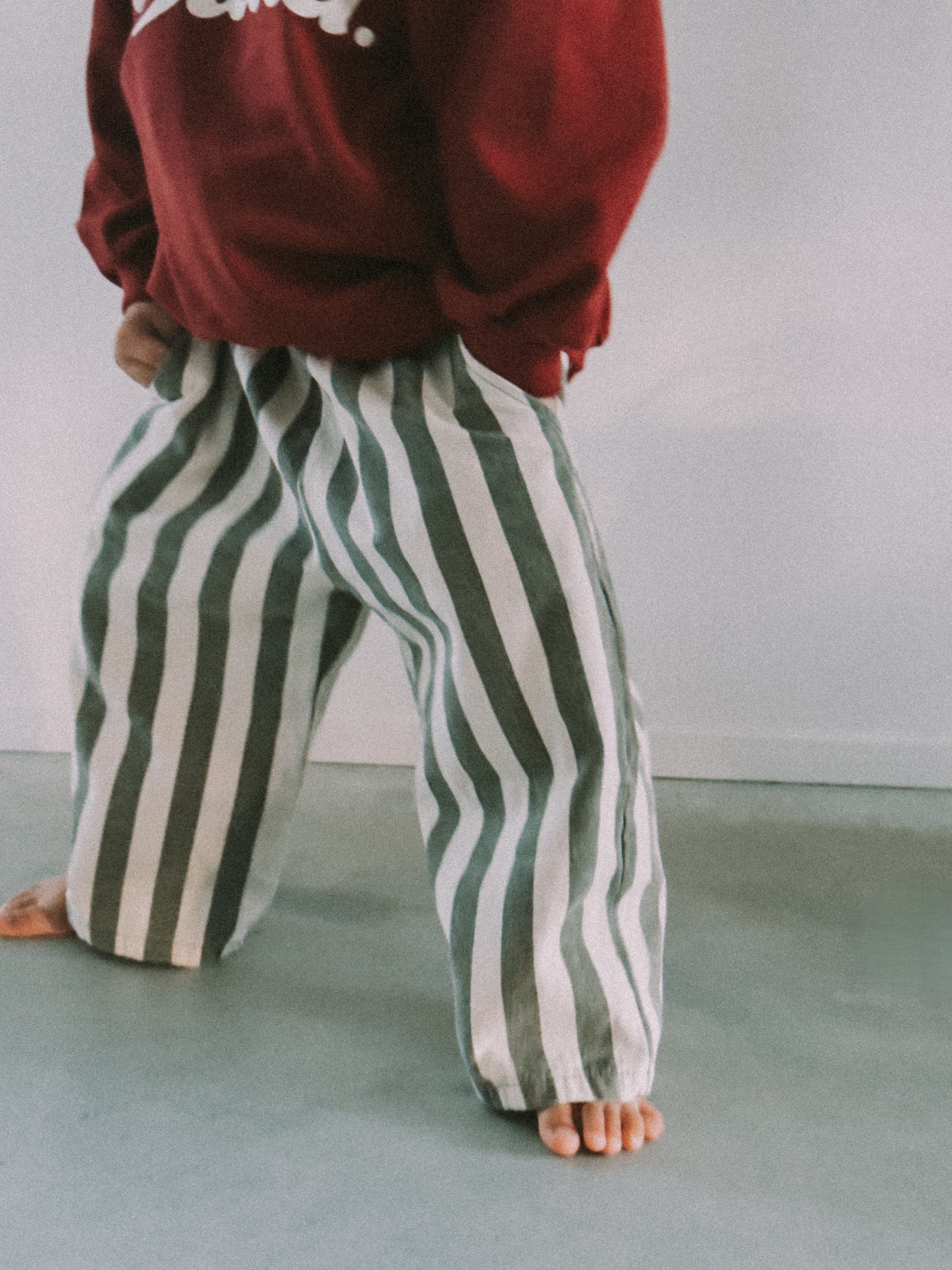 Baggy Striped Heavy Cotton Pants Every.body Selected