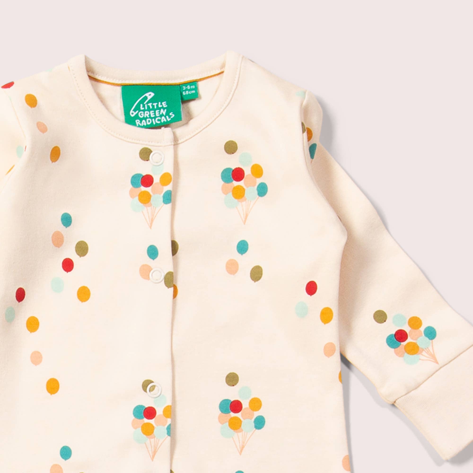 Rainbow Balloons Organic Babygrow Little Green Radicals