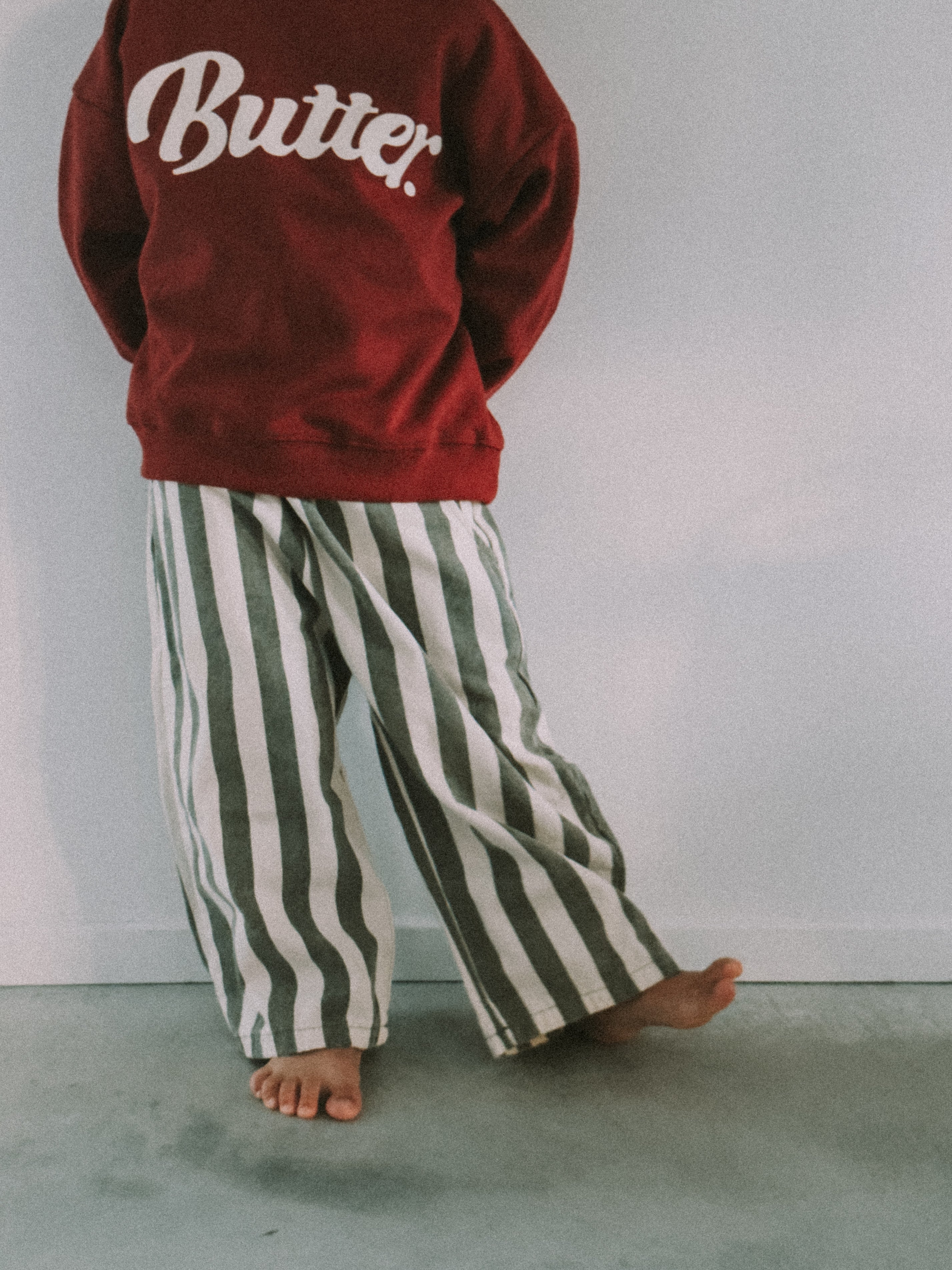 Baggy Striped Heavy Cotton Pants Every.body Selected