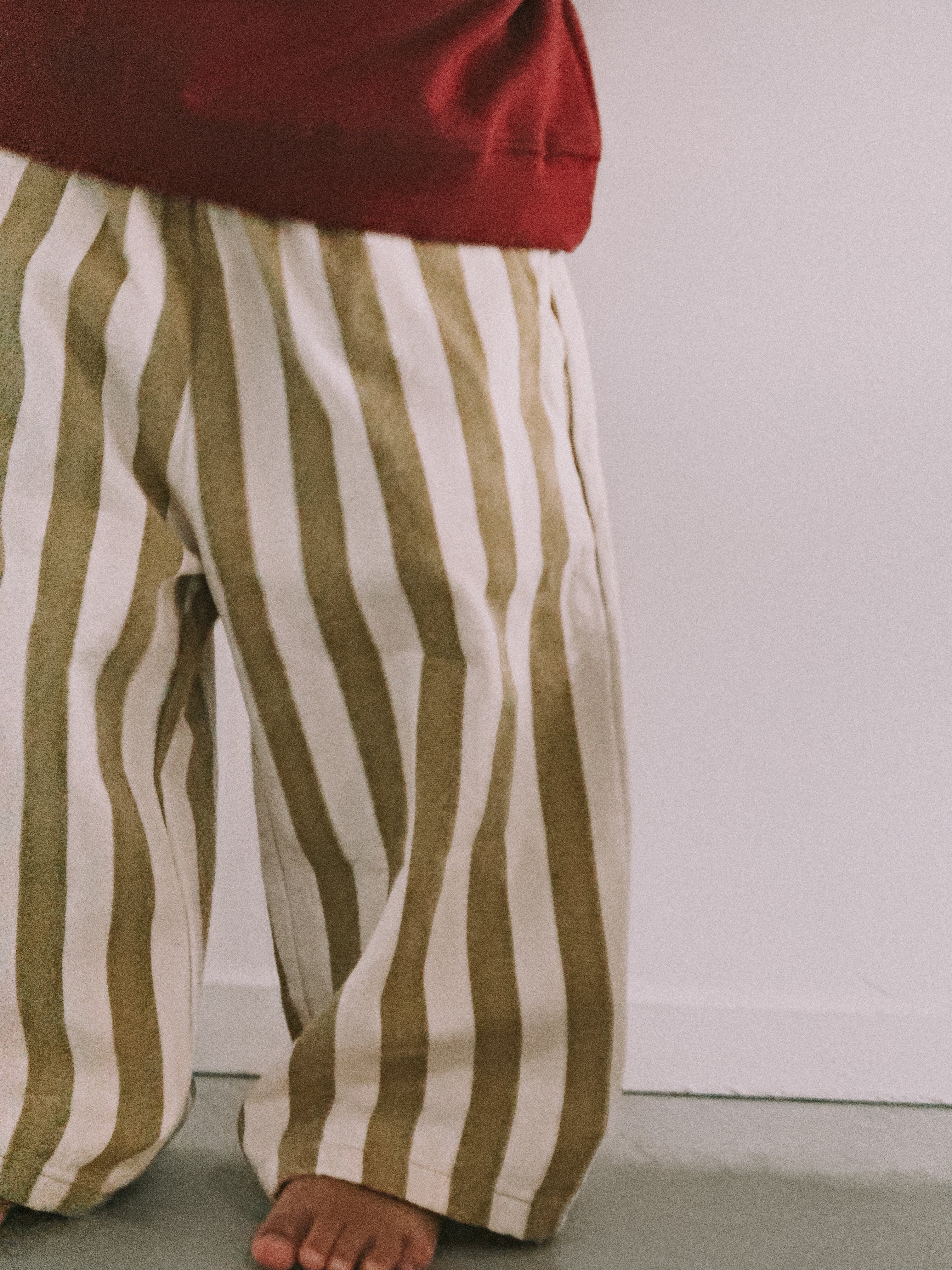 Baggy Striped Heavy Cotton Pants