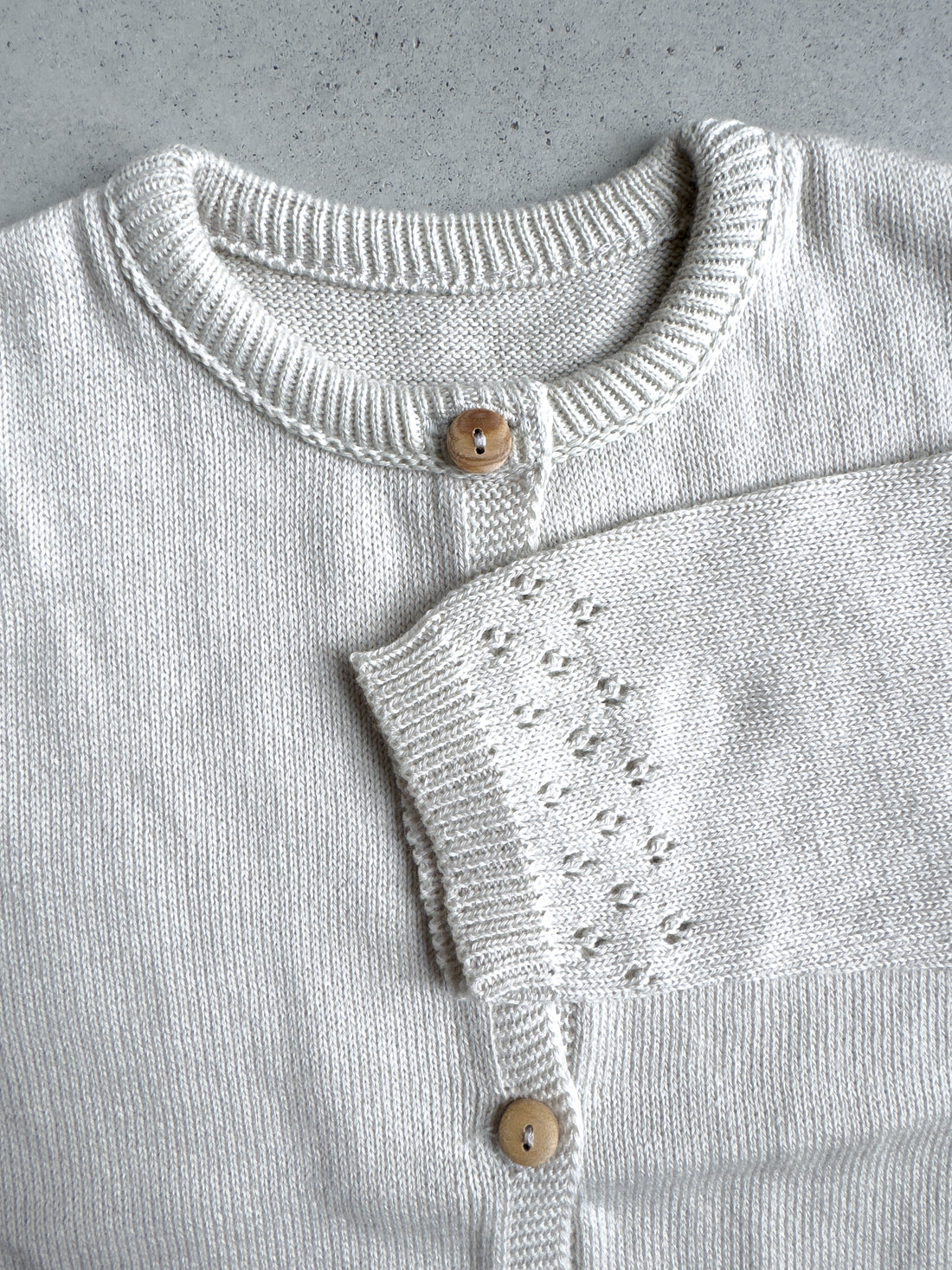 Baby Cotton Knit Jacket Wooden Buttons