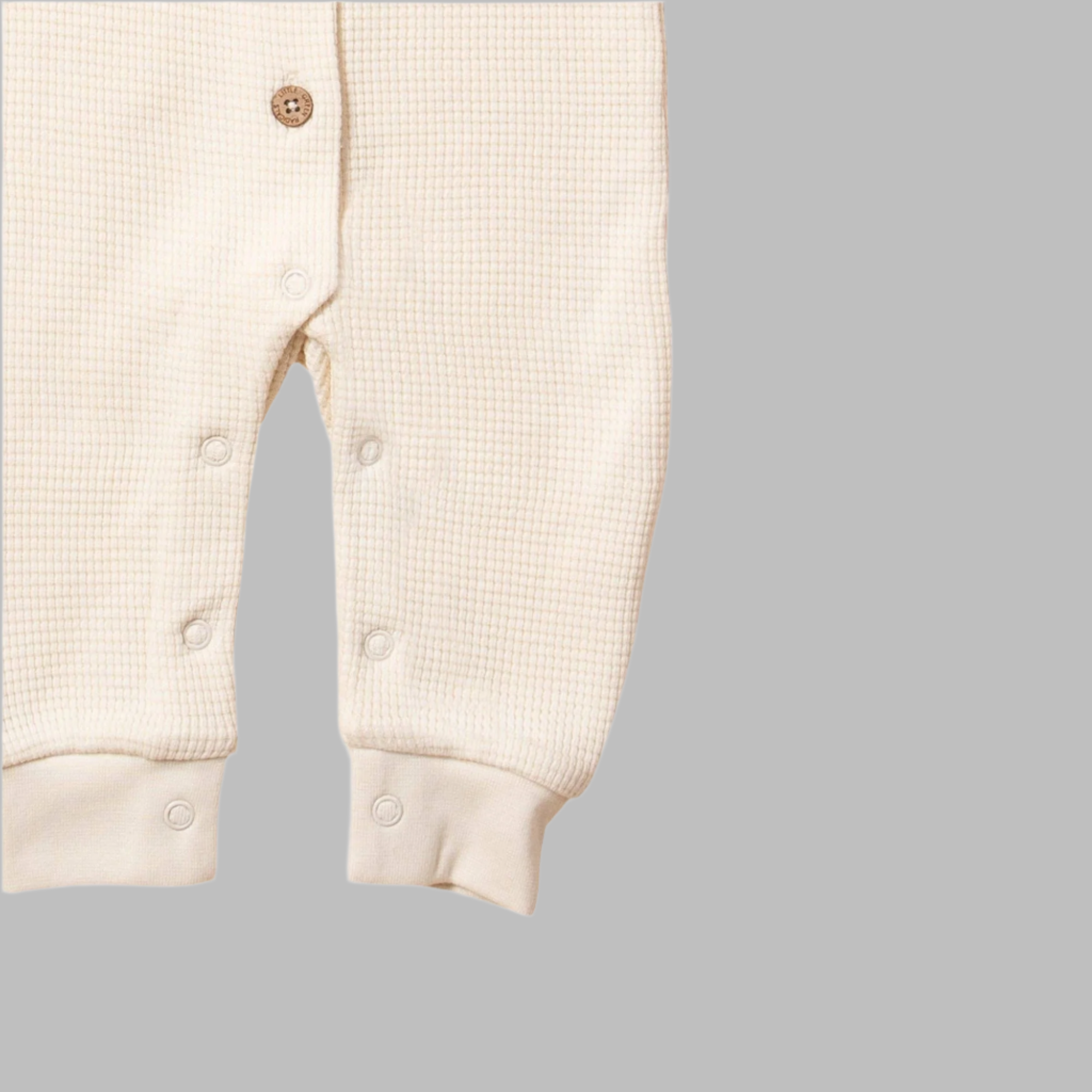 Cream Organic Waffle Playsuit - Baby Playsuits - Everybody Amsterdam