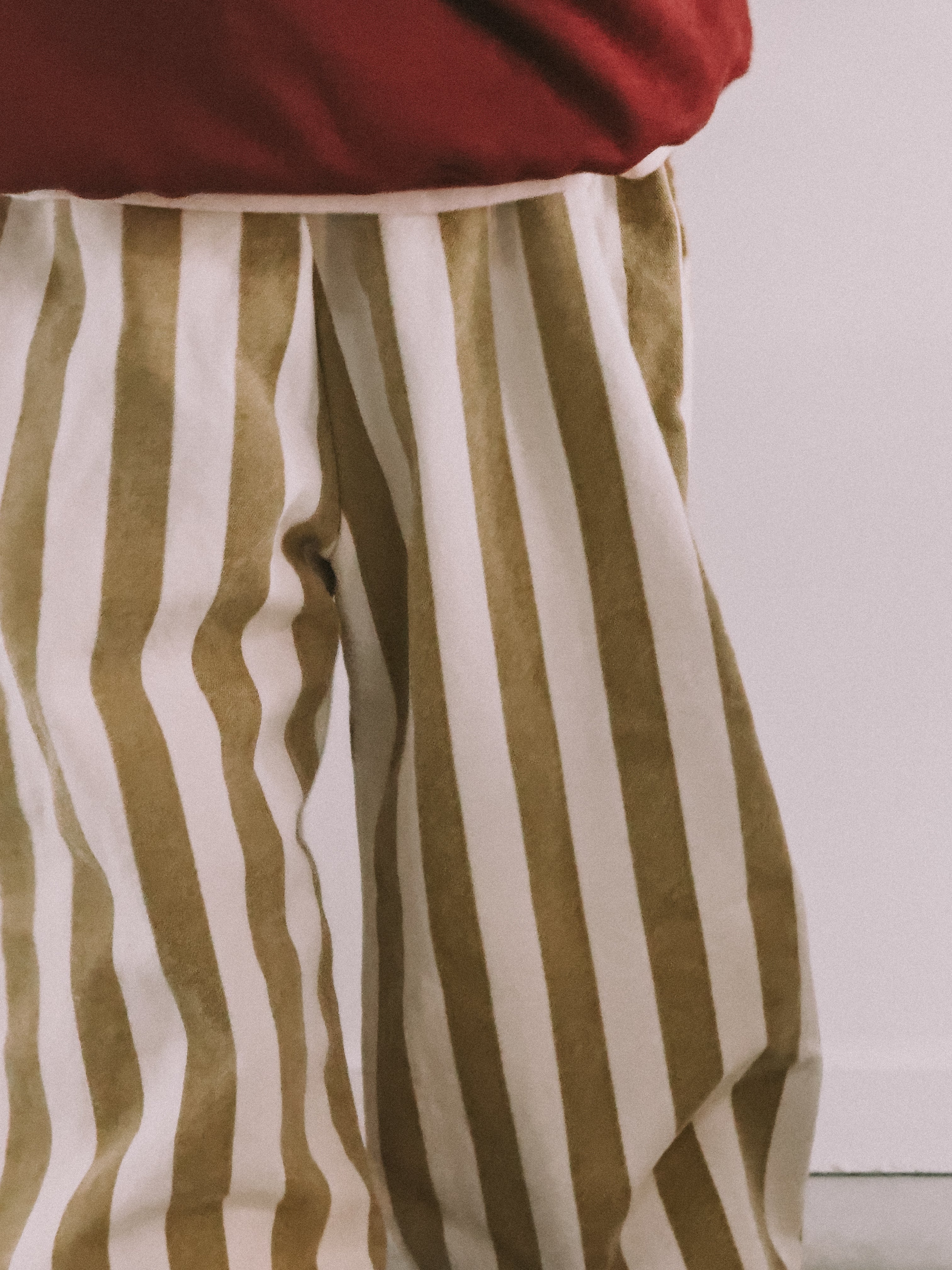 Baggy Striped Heavy Cotton Pants Every.body Selected