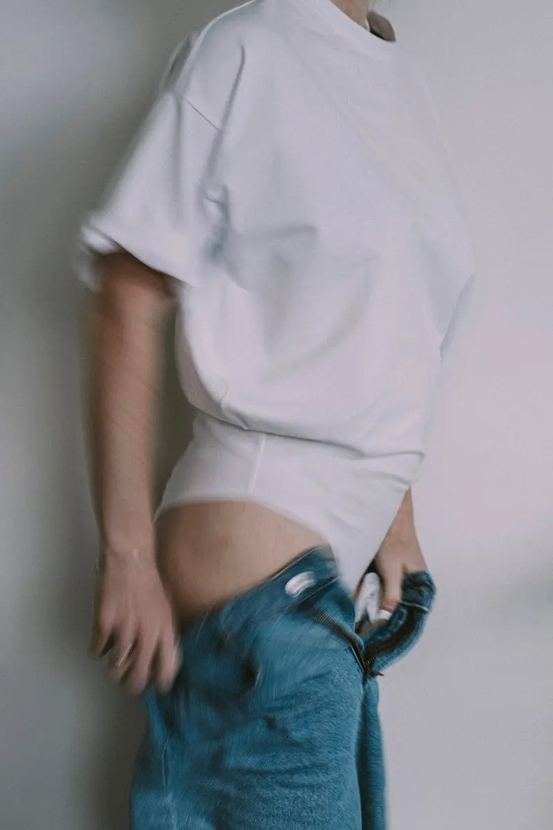 Every.body oversized t-shirt bodysuit white - Body t-shirt - Everybody Amsterdam