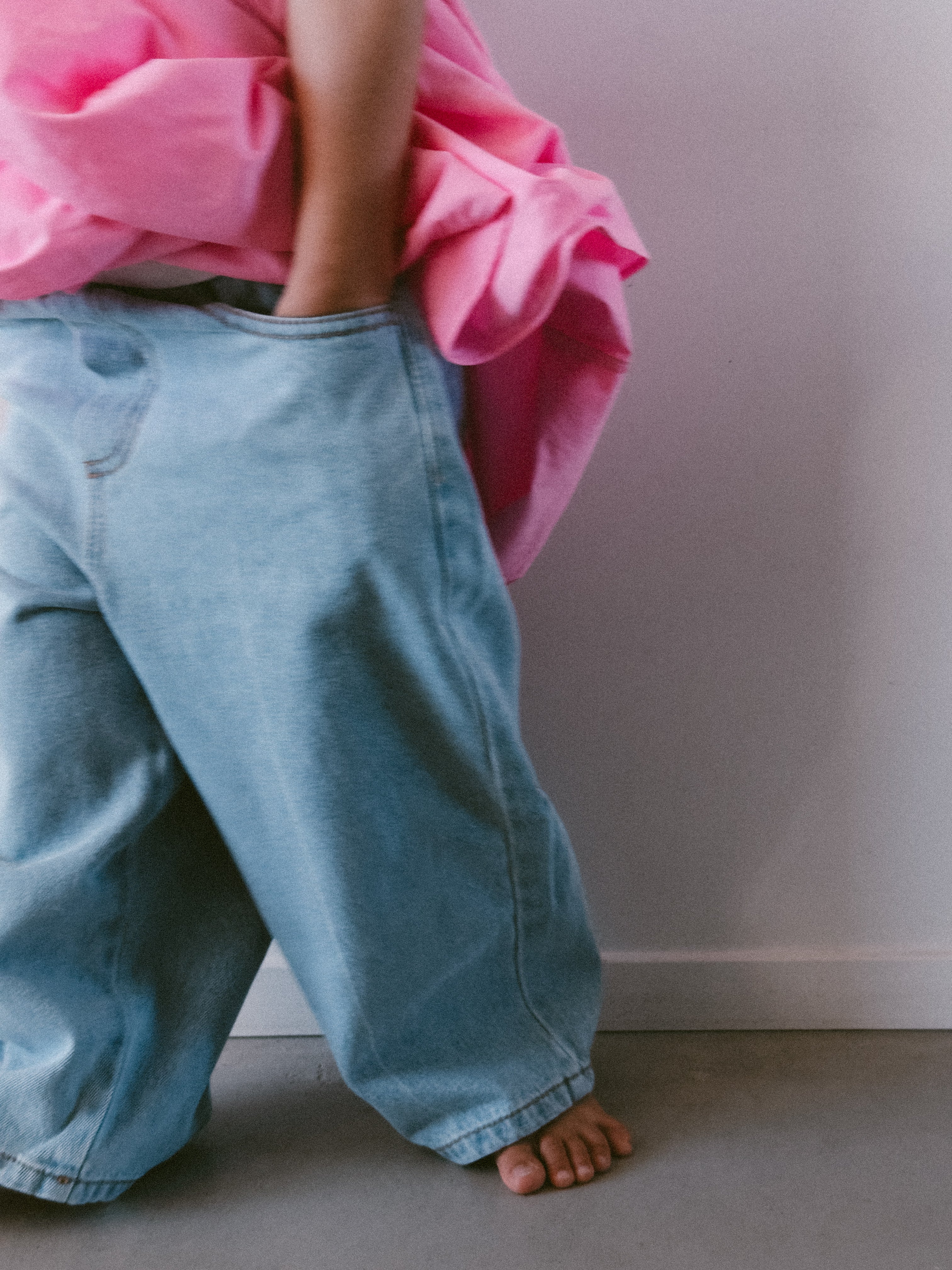 Every.Body Barrel Leg Denim Pants Light blue