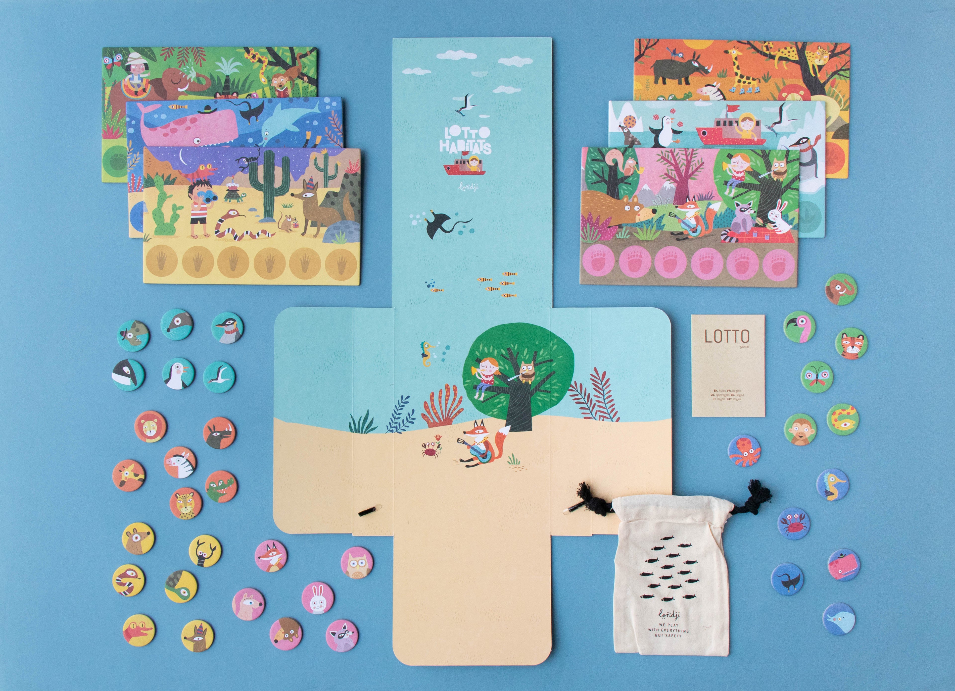 Animal Habitat Lotto Board Game Londji