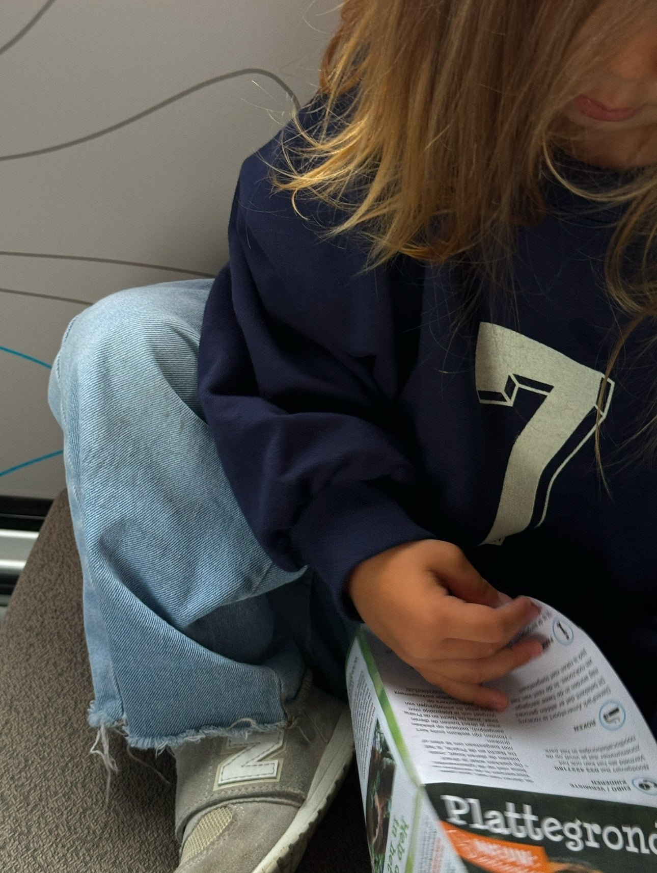 Lucky Seven Print Sweatshirt white - navy