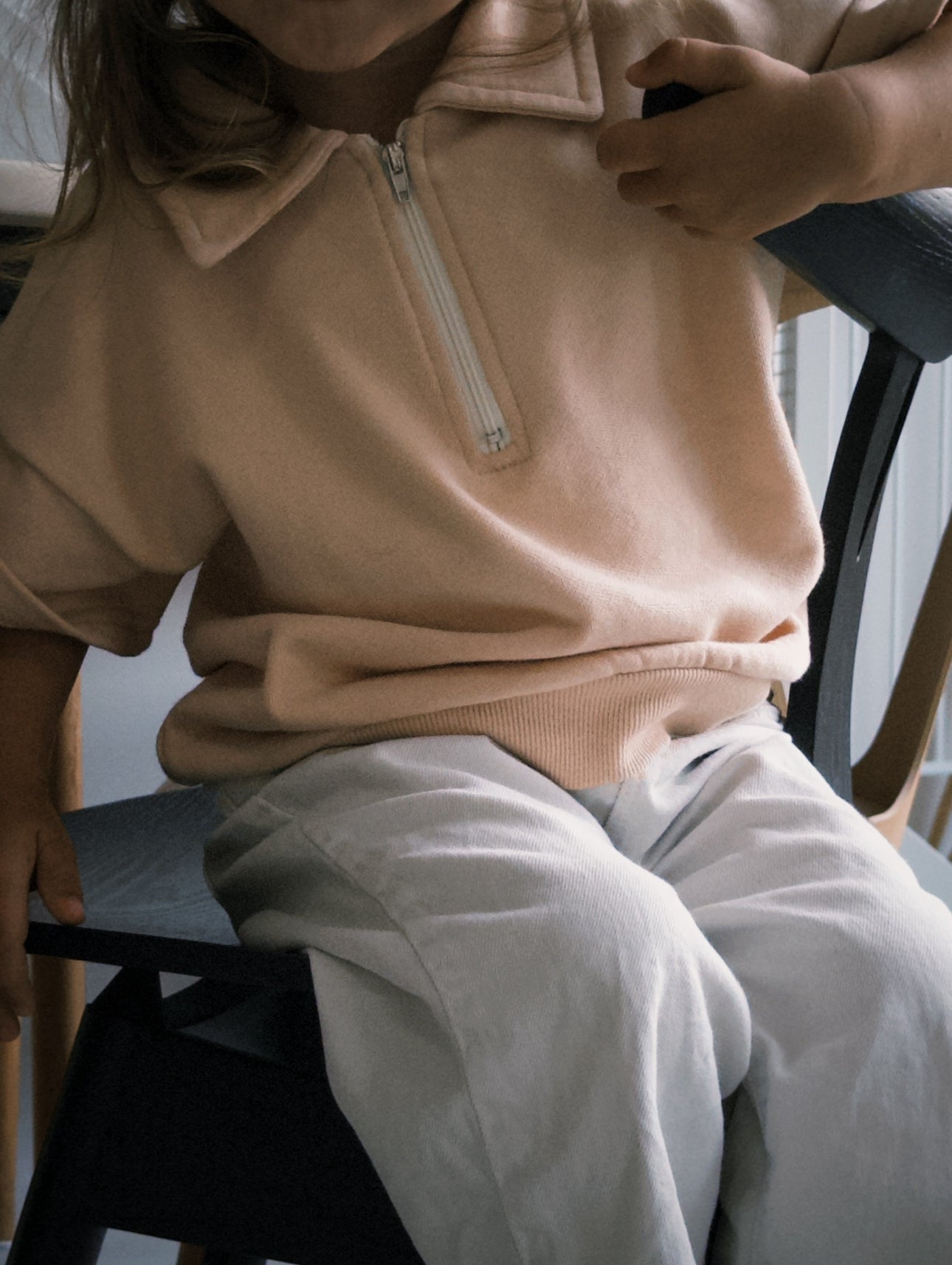 Sweatshirt Polo Zip Up - beige - mint