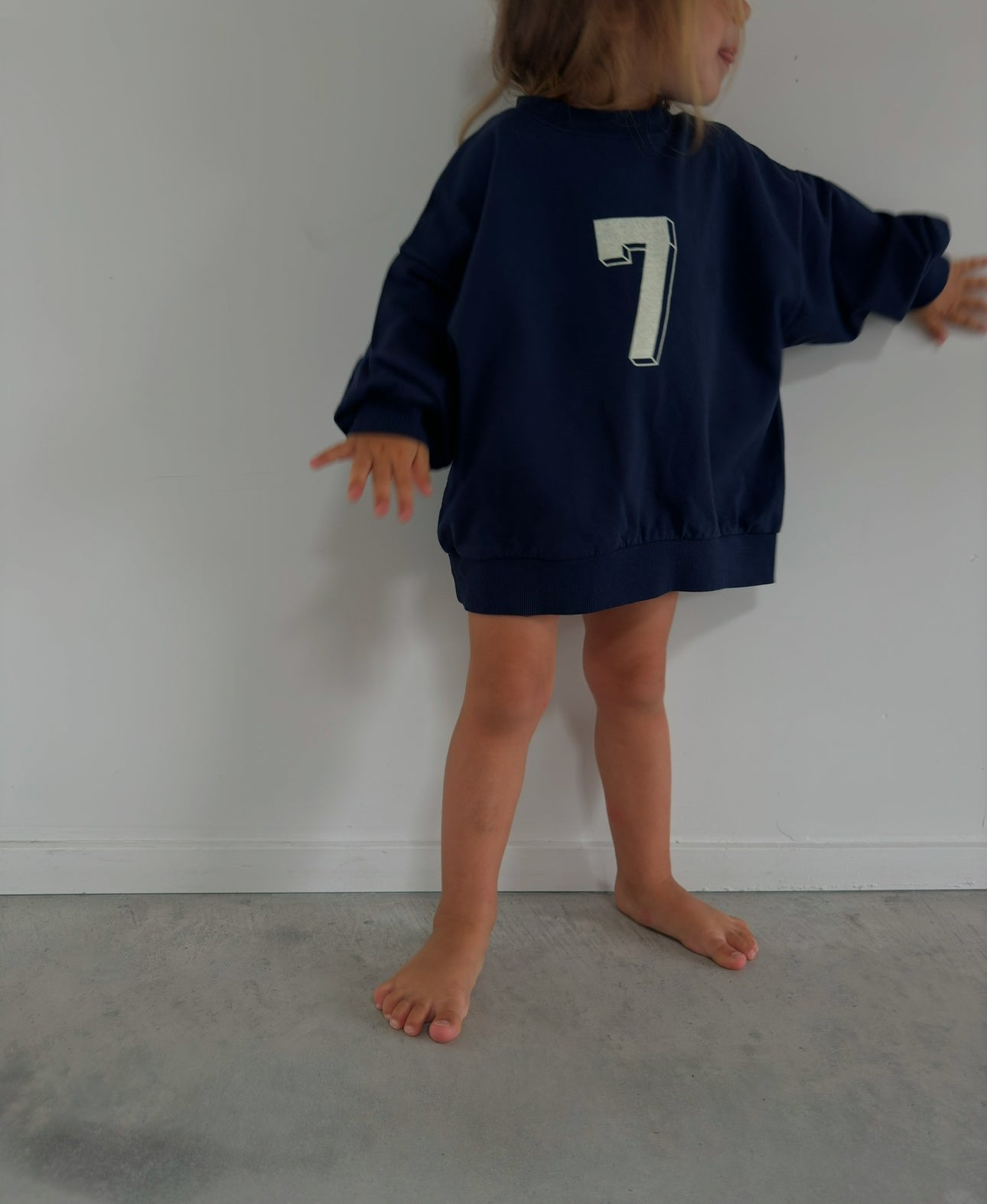 Lucky Seven Print Sweatshirt white - navy