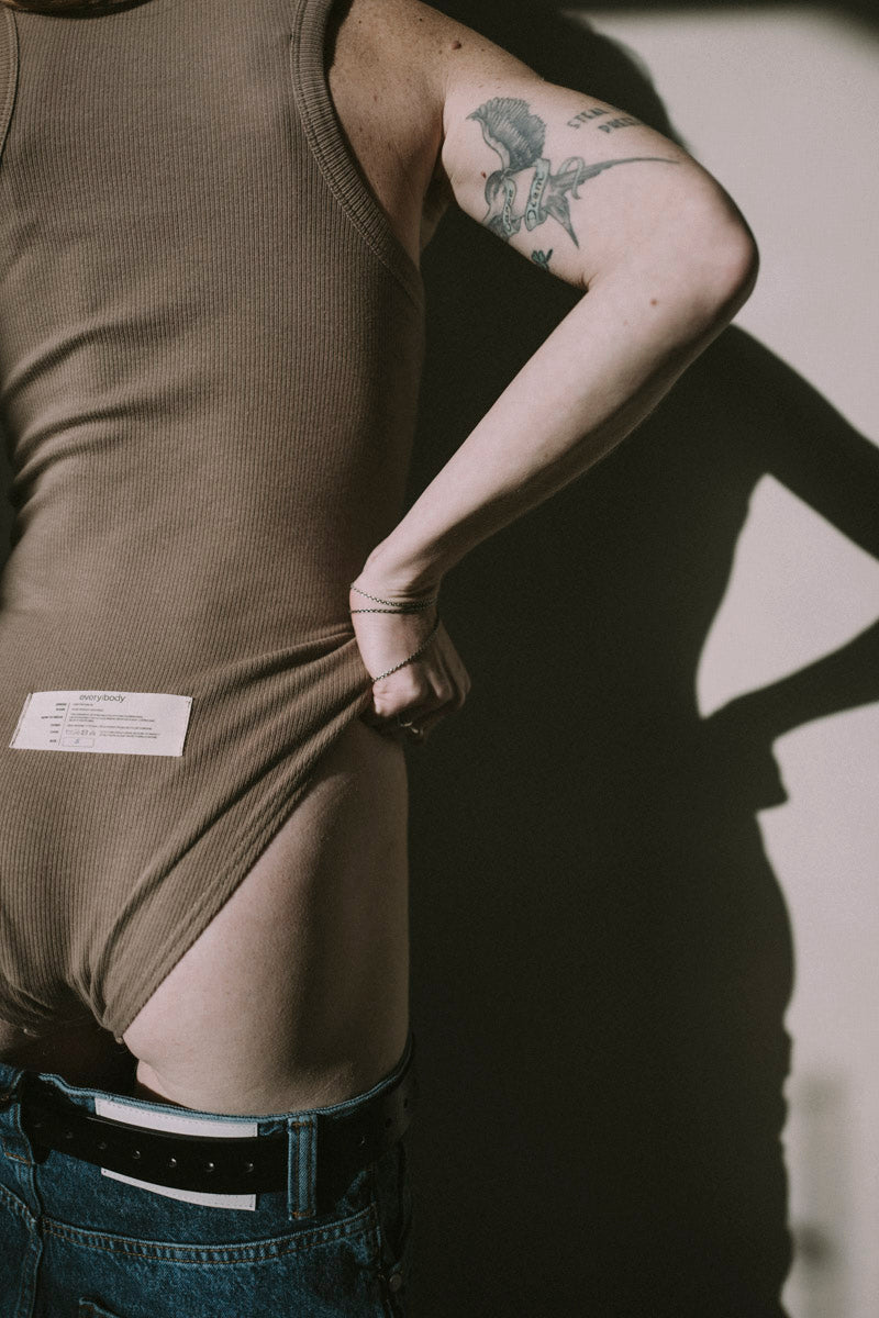Every.body tank top bodysuit in taupe - Body tank top - Everybody Amsterdam