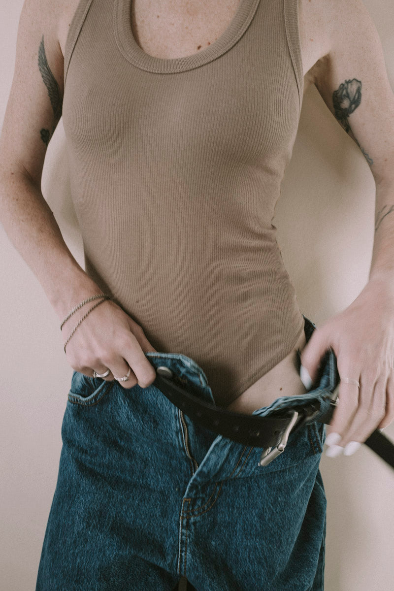 Every.body tank top bodysuit in taupe - Body tank top - Everybody Amsterdam