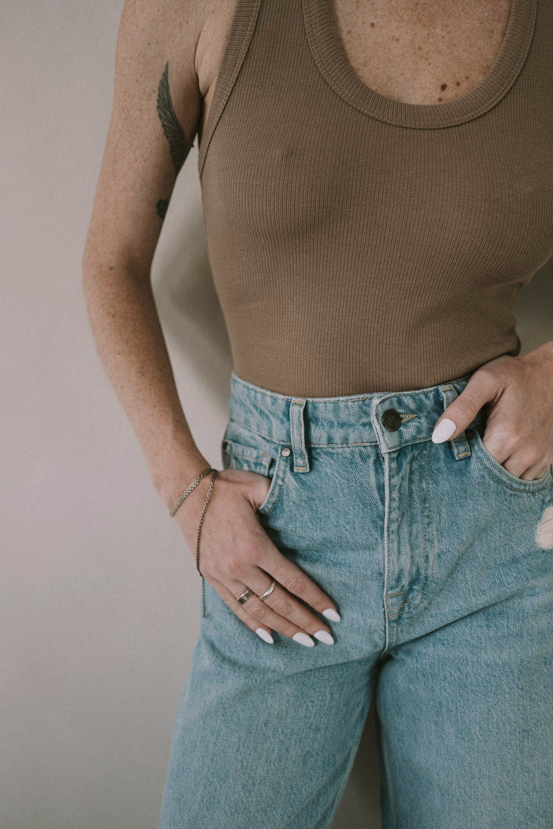 Every.body tank top bodysuit in taupe - Body tank top - Everybody Amsterdam