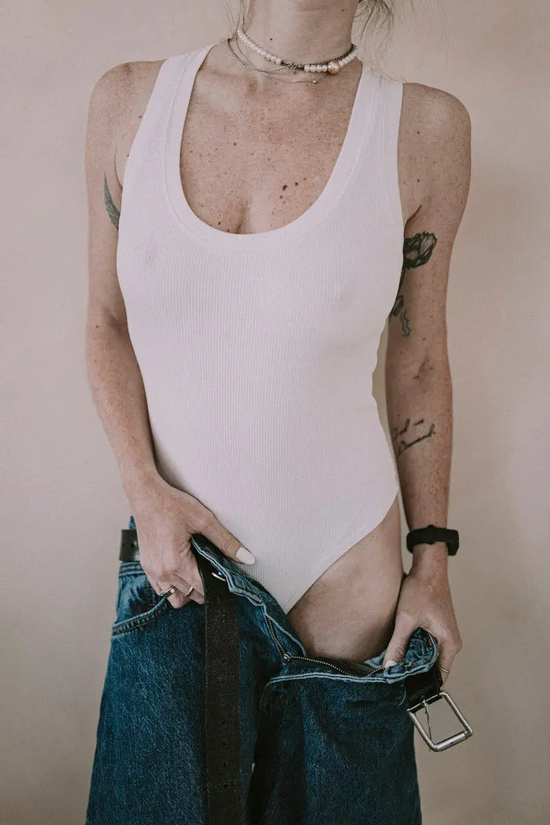 Every.body tank top bodysuit in white - Body tank top - Everybody Amsterdam