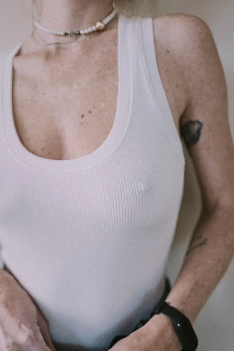 Every.body tank top bodysuit in white - Body tank top - Everybody Amsterdam