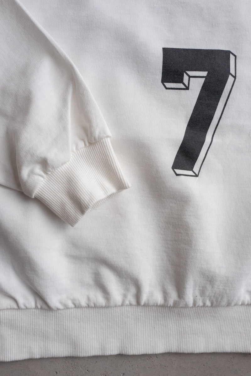 Lucky Seven Print Sweatshirt white - navy - Sweatshirt/Hoodie - Everybody Amsterdam