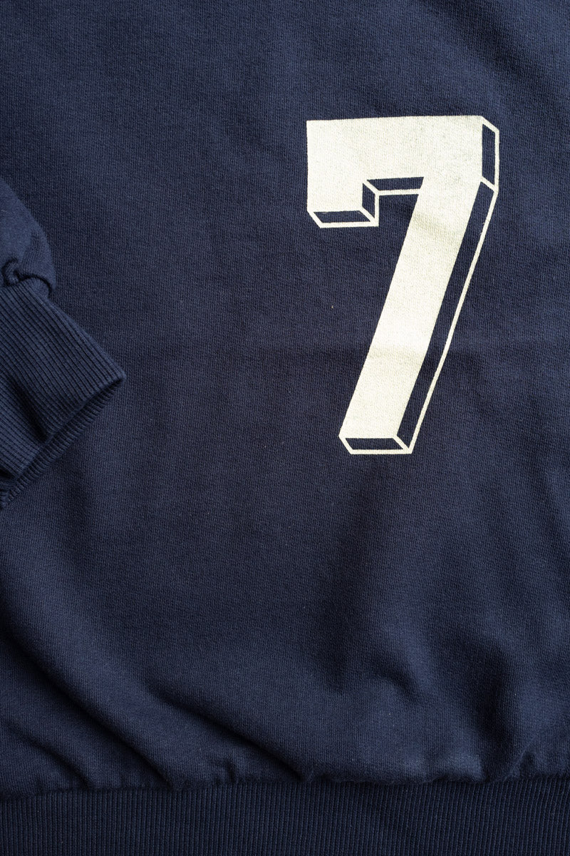 Lucky Seven Print Sweatshirt white - navy  - Sweatshirt/Hoodie  - Everybody Amsterdam
