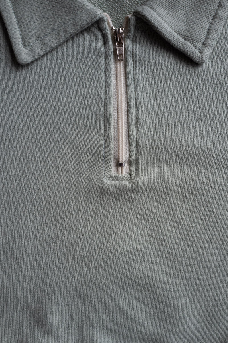 Sweatshirt Polo Zip Up - beige - mint - Sweatshirt/Hoodie - Everybody Amsterdam