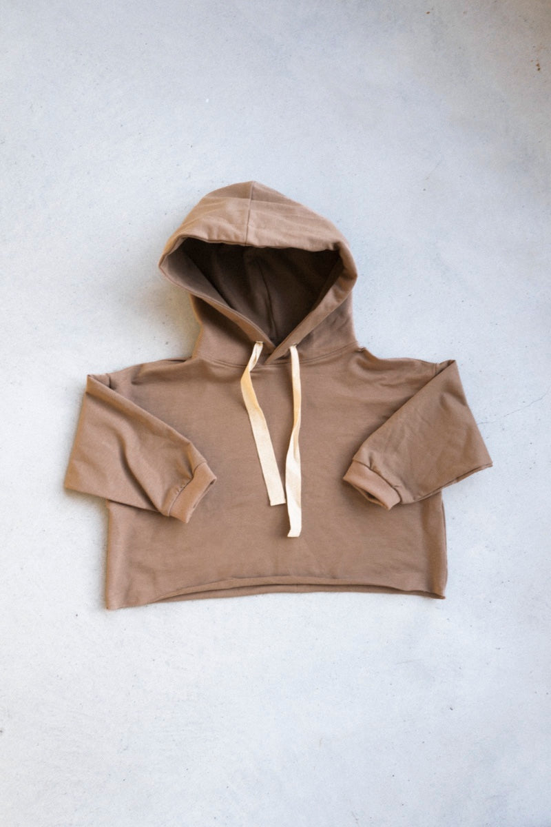 Every.Body Oversized Kids Cropped Hoodie Taupe