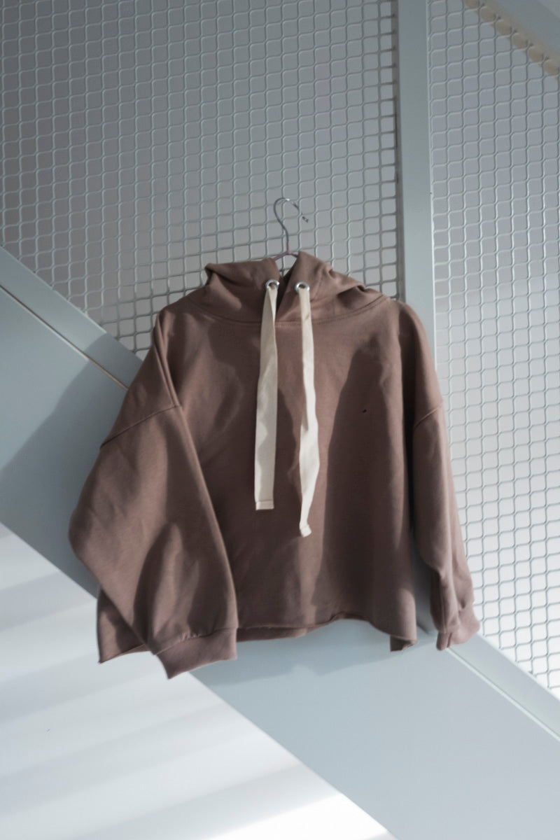Every.Body Oversized Kids Cropped Hoodie Taupe