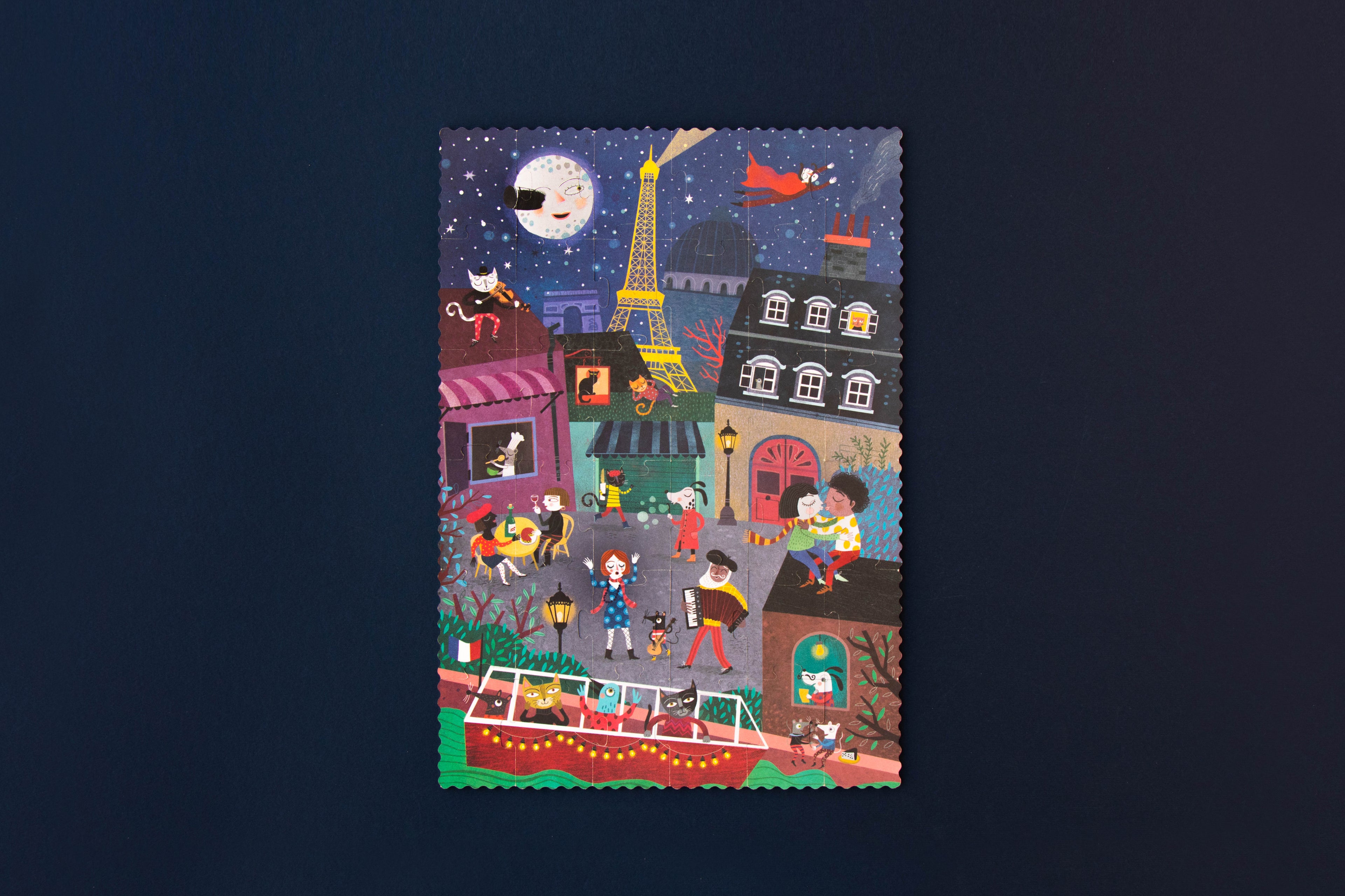 NACHT & DAG IN PARIJS Puzzelbordspel