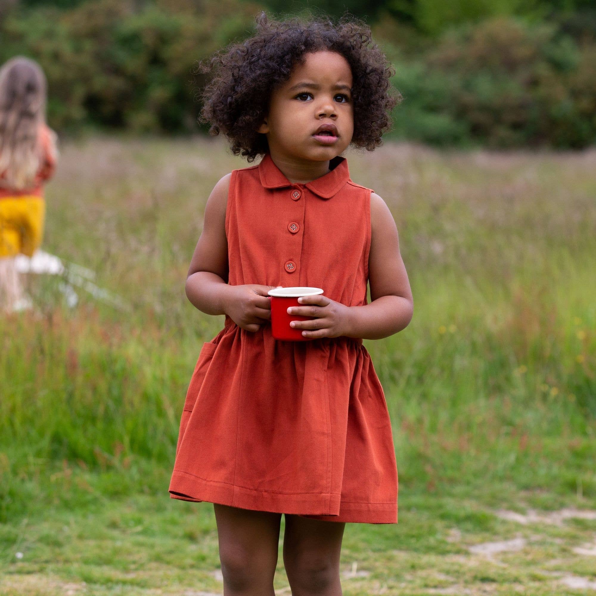 Walnut Pinafore Button Dress - Dresses - Everybody Amsterdam