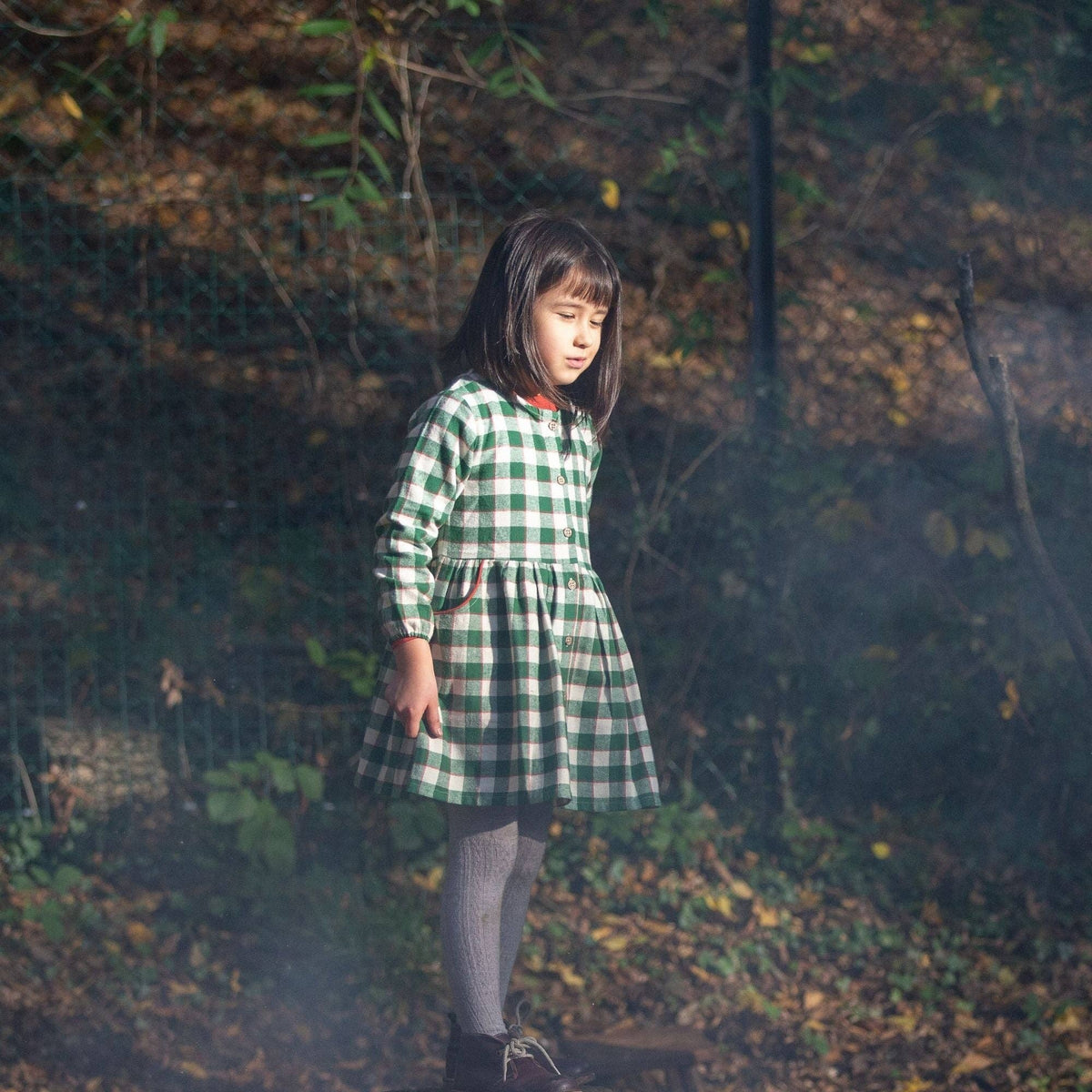 Fern Green Check Comfy Pocket Dress - Dresses - Everybody Amsterdam