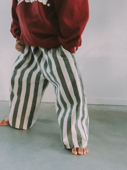 Baggy Striped Heavy Cotton Pants