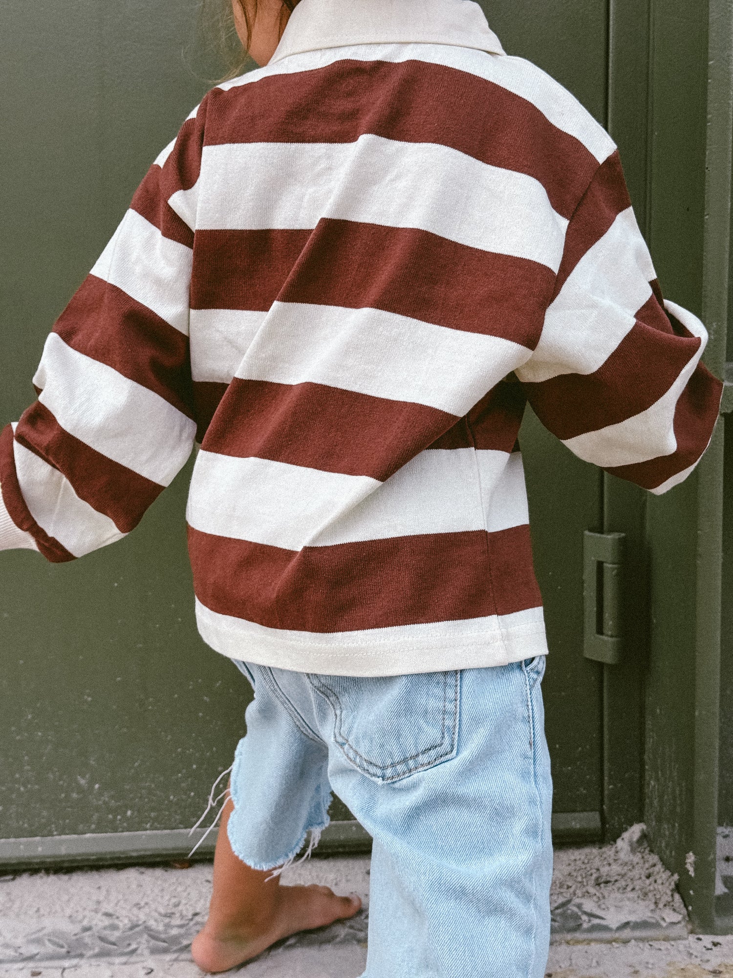 Oversized Polo - beige + brown