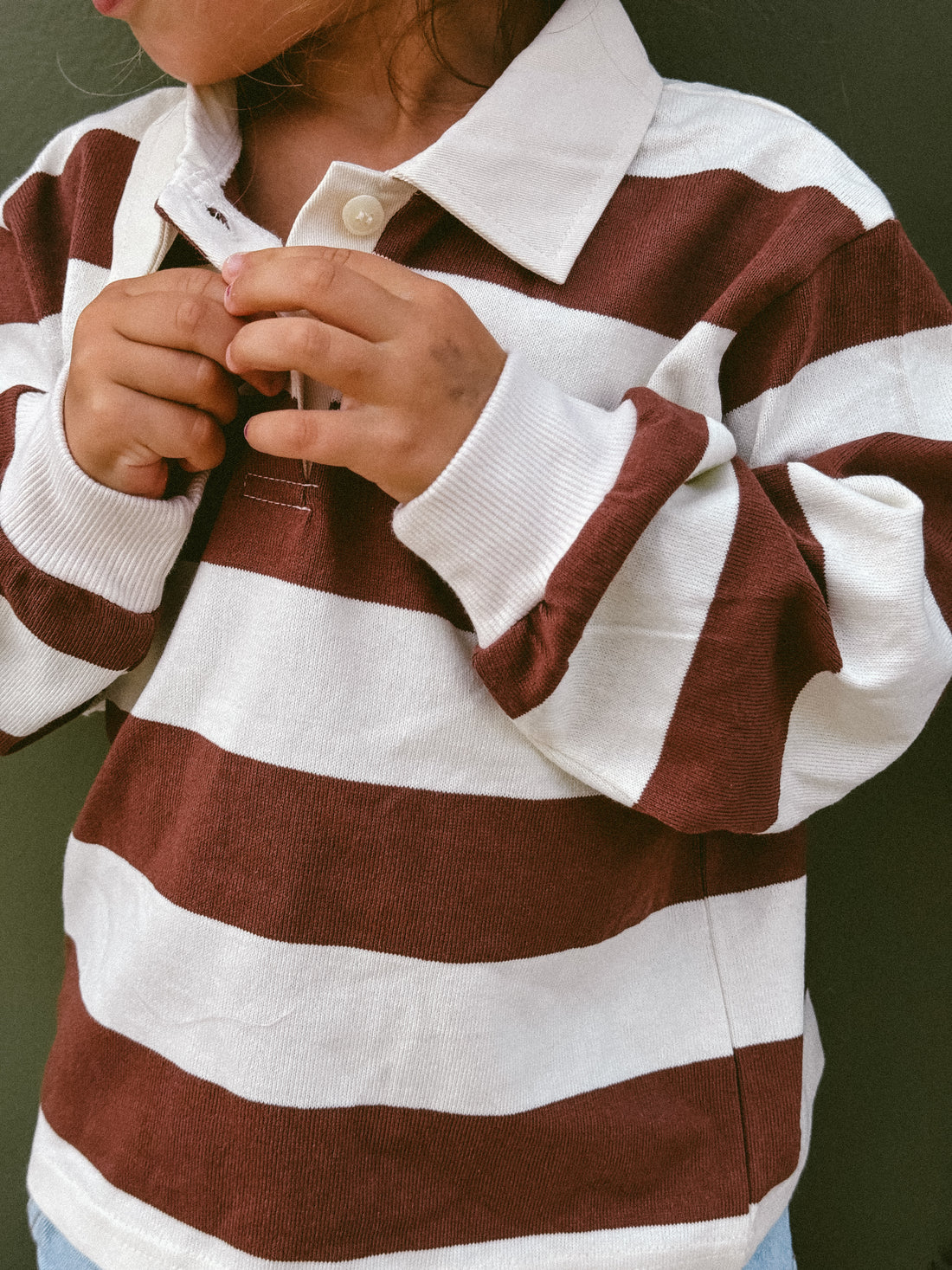 Oversized Polo - beige + brown