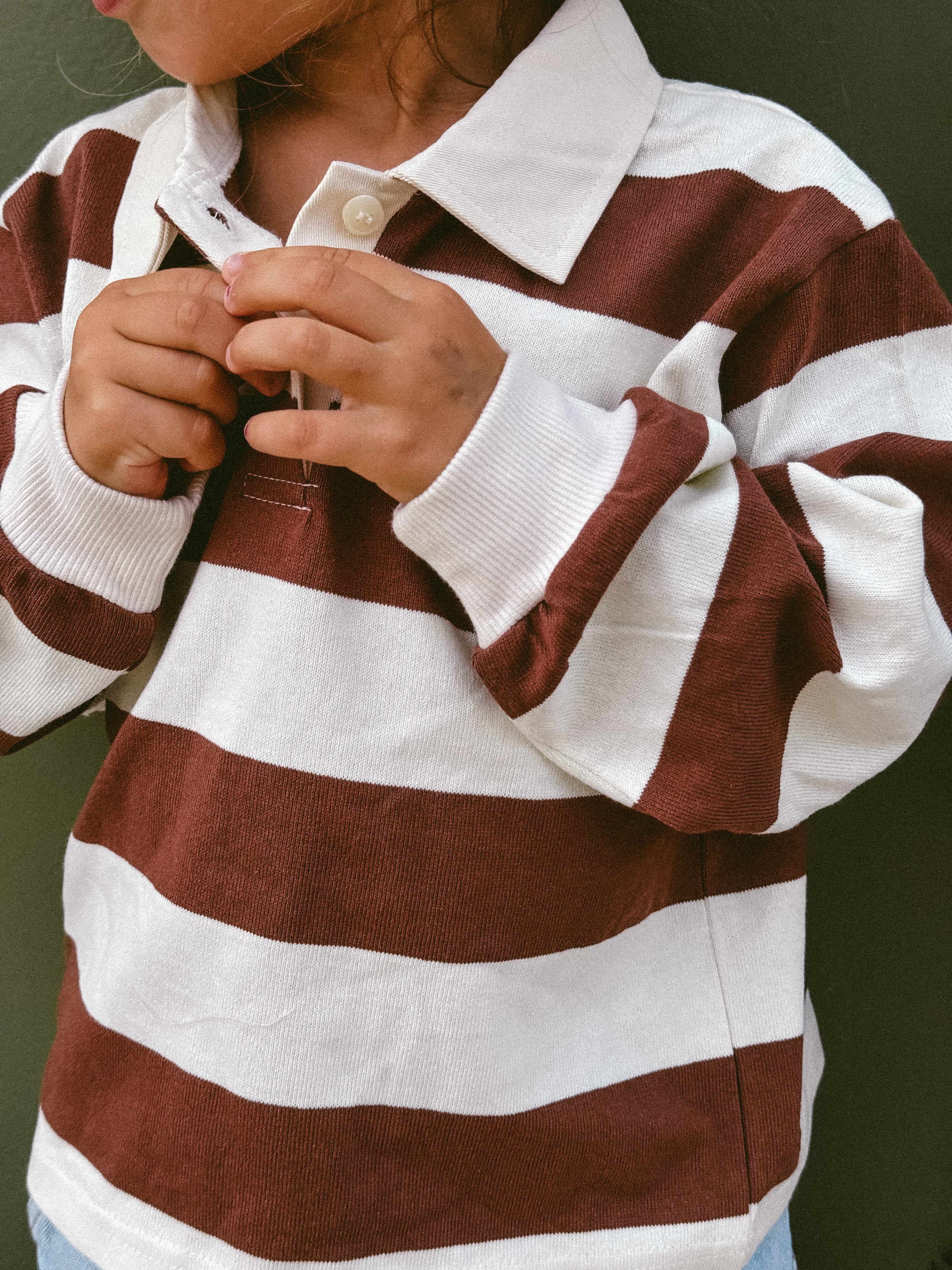 Oversized Polo - beige + brown