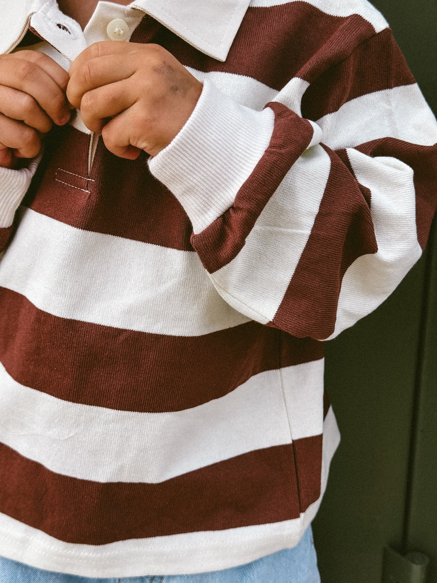 Oversized Polo - beige + brown