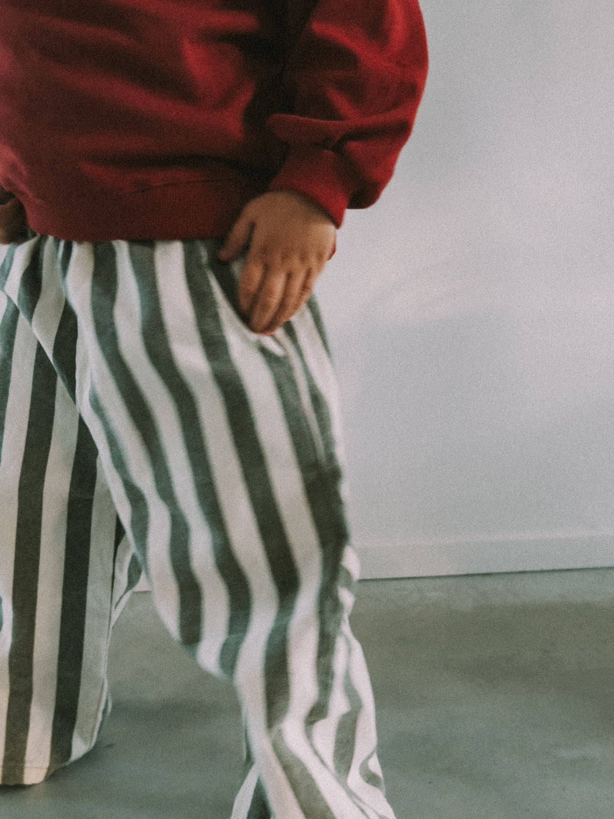 Baggy Striped Heavy Cotton Pants Every.body Selected