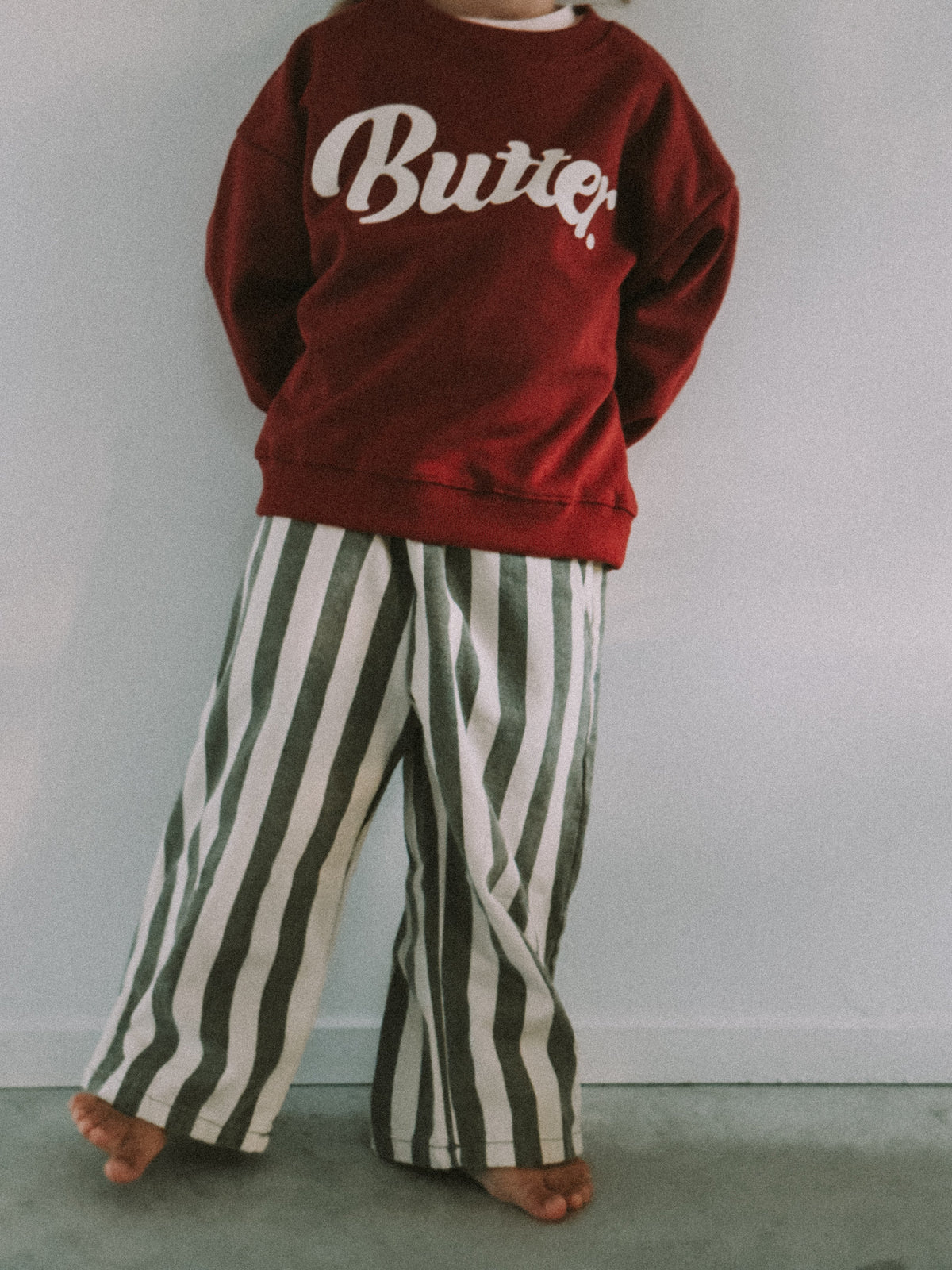 Baggy Striped Heavy Cotton Pants Every.body Selected