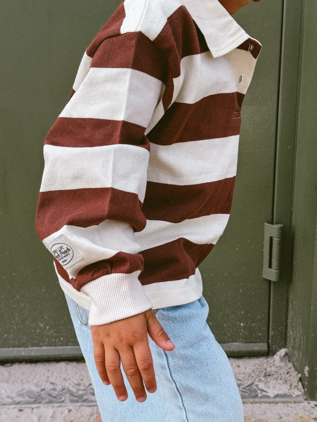 Oversized Polo - beige + brown