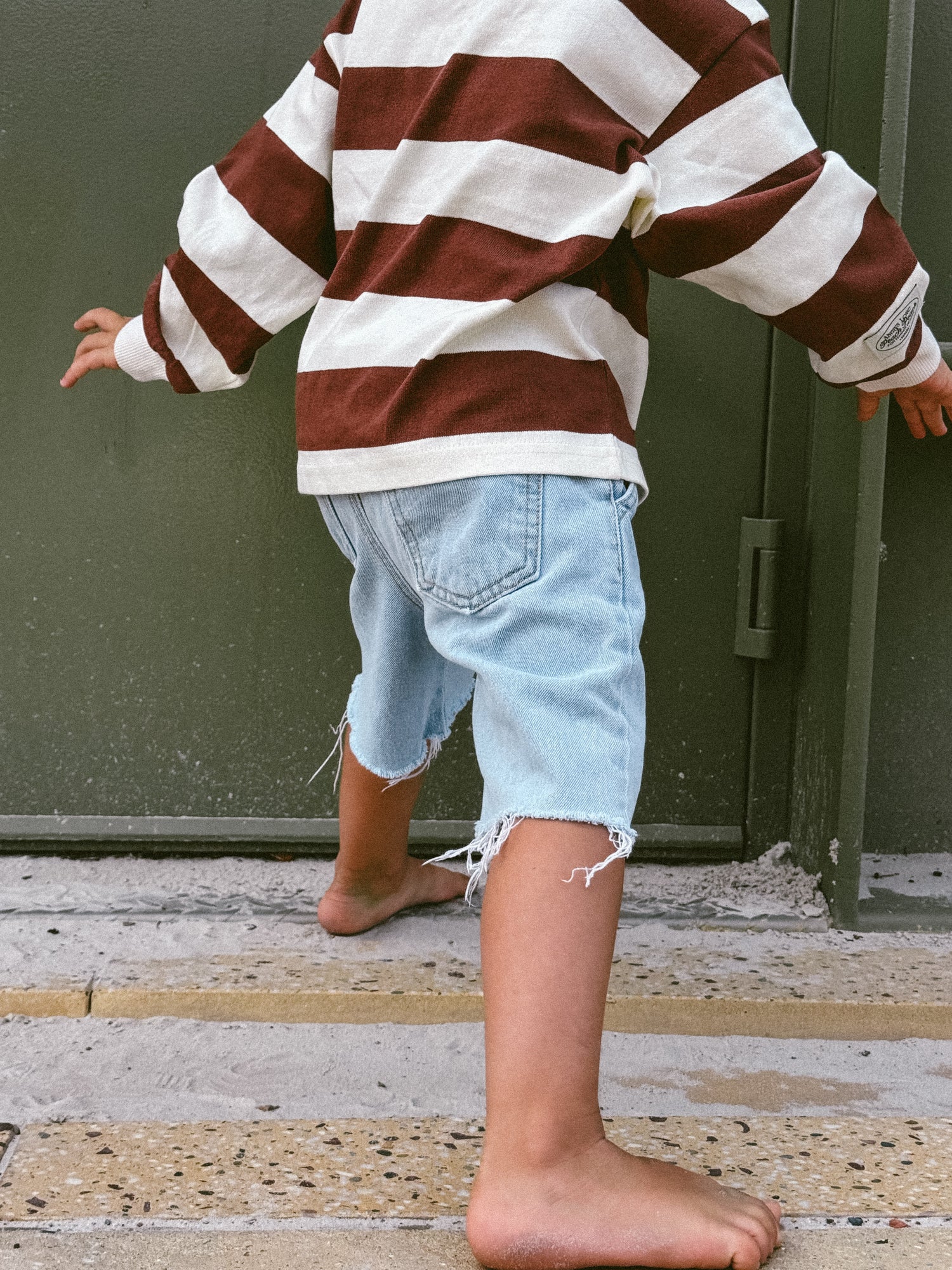 Oversized Polo - beige + brown