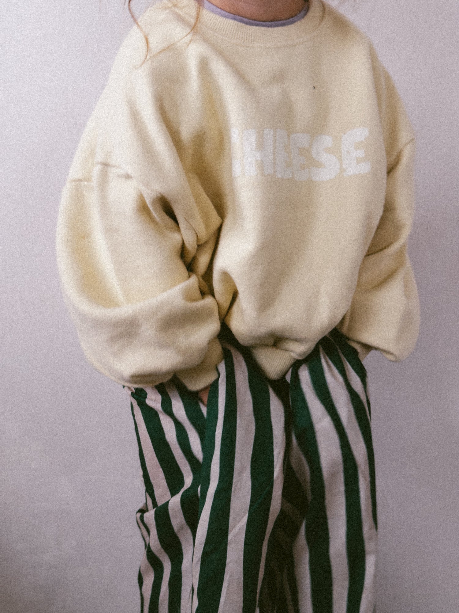 Oversized zomerstreepbroek groen