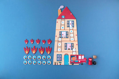 Red de kat Brandweerman Bordspel