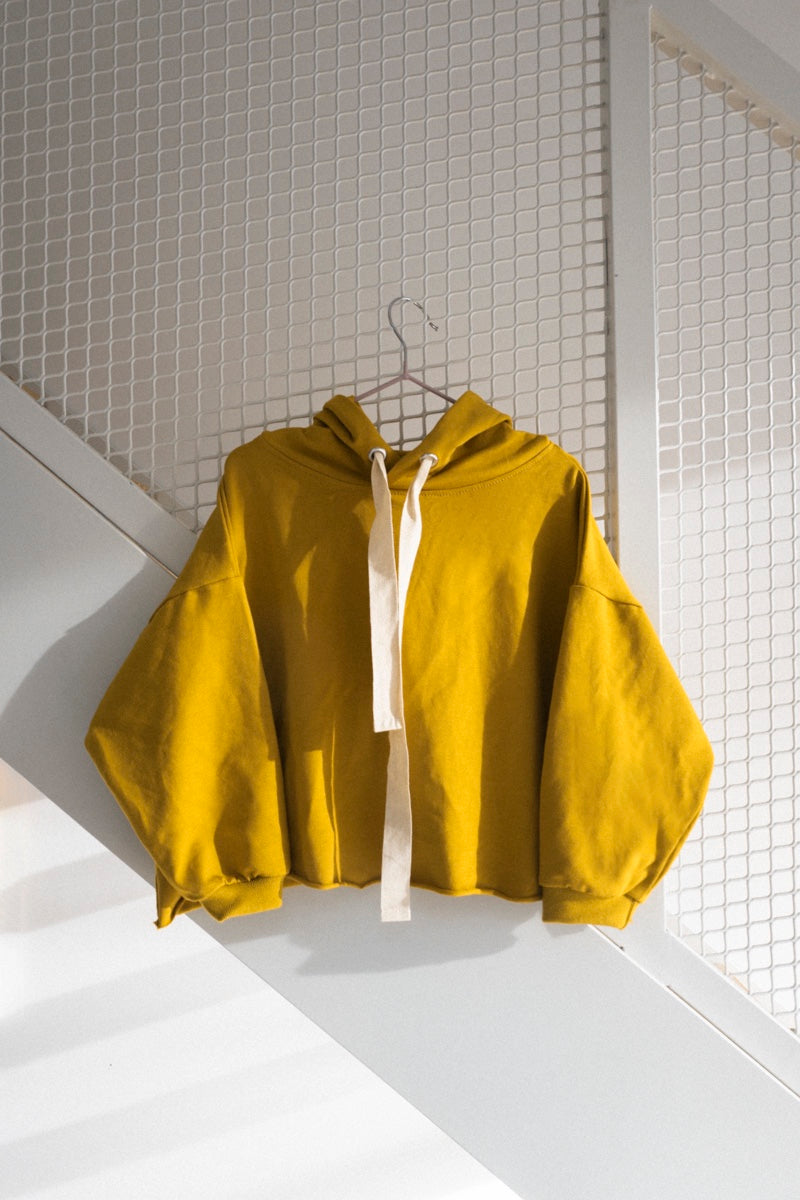 Sweat à capuche oversize court pour enfants Every.Body Jaune