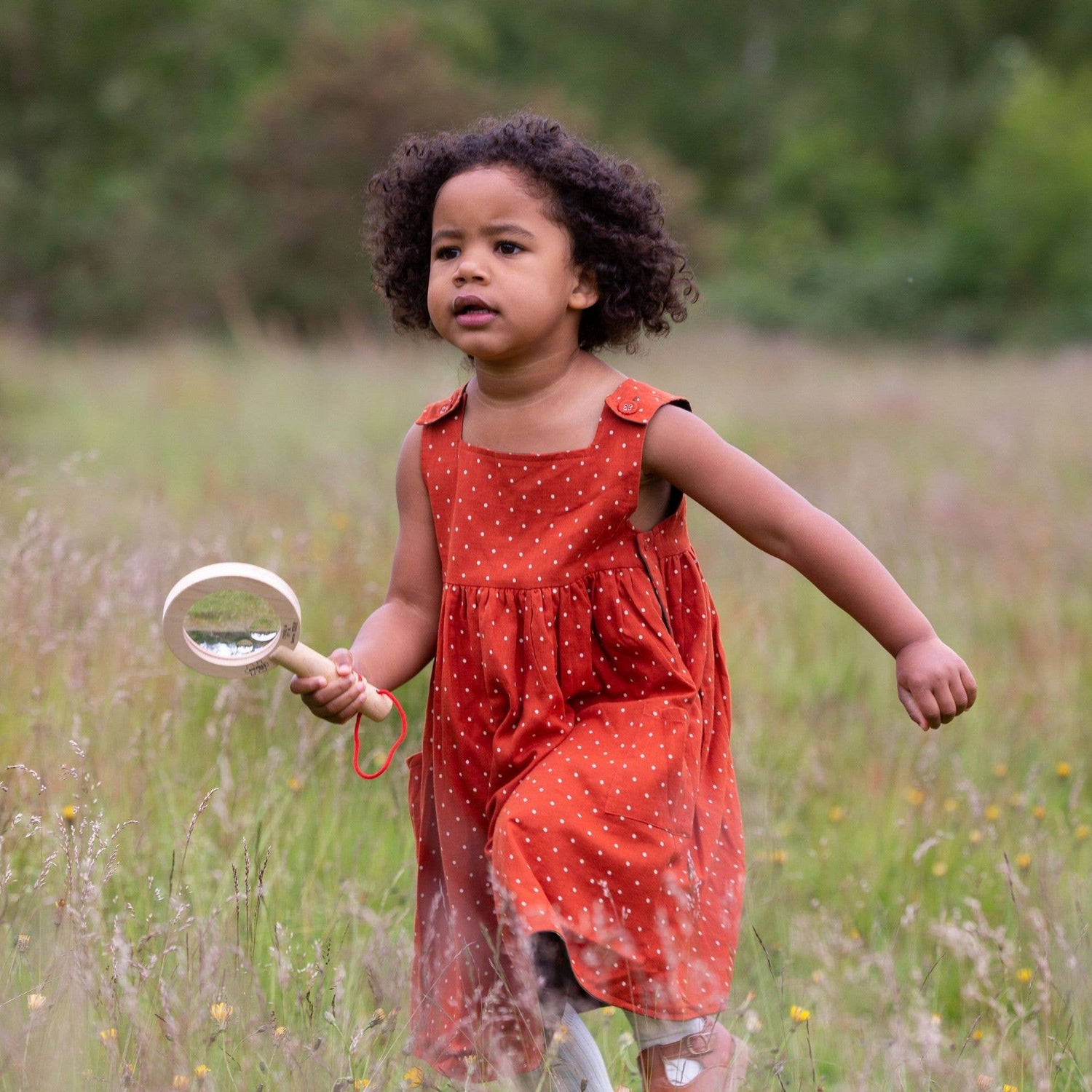 Olive Cherries Reversible Pinny Dress  - Dresses  - Everybody Amsterdam 