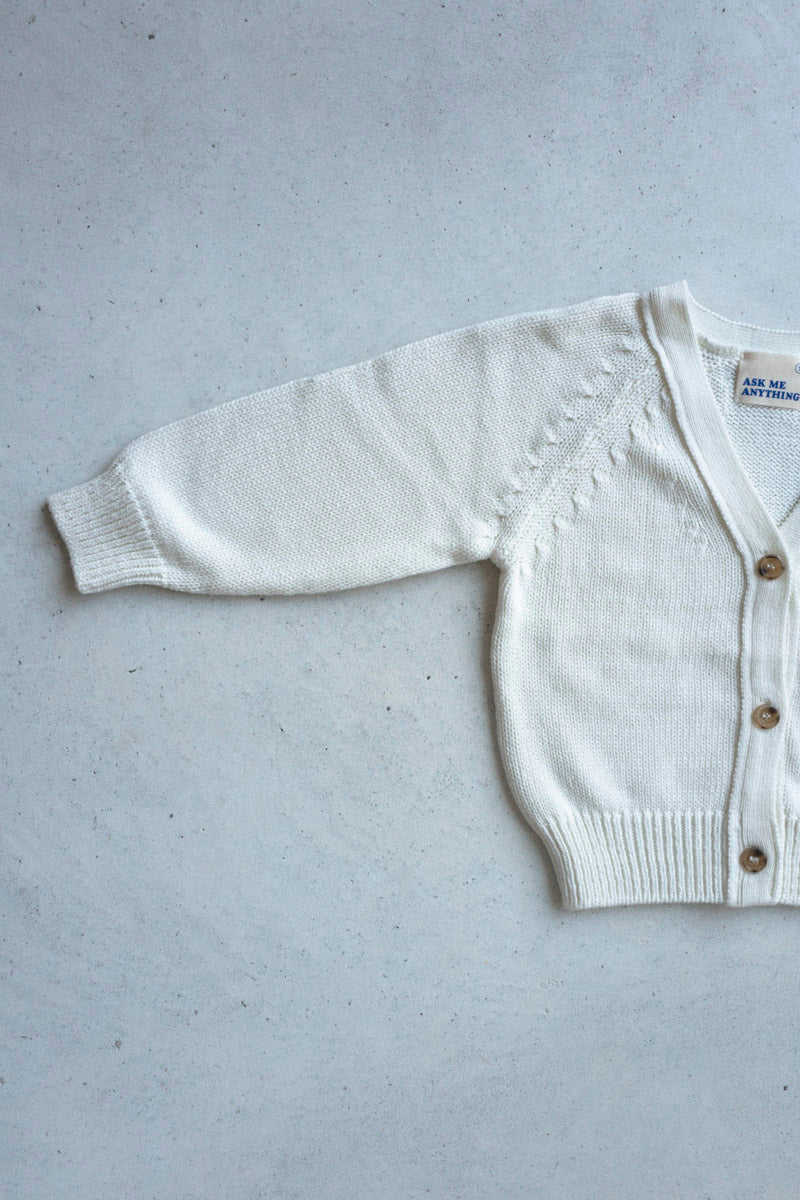 Basic Cotton Cardigan Ivory Beige - Everybody Amsterdam