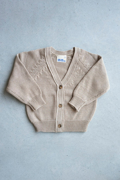 Basic Cotton Cardigan Ivory Beige - Everybody Amsterdam