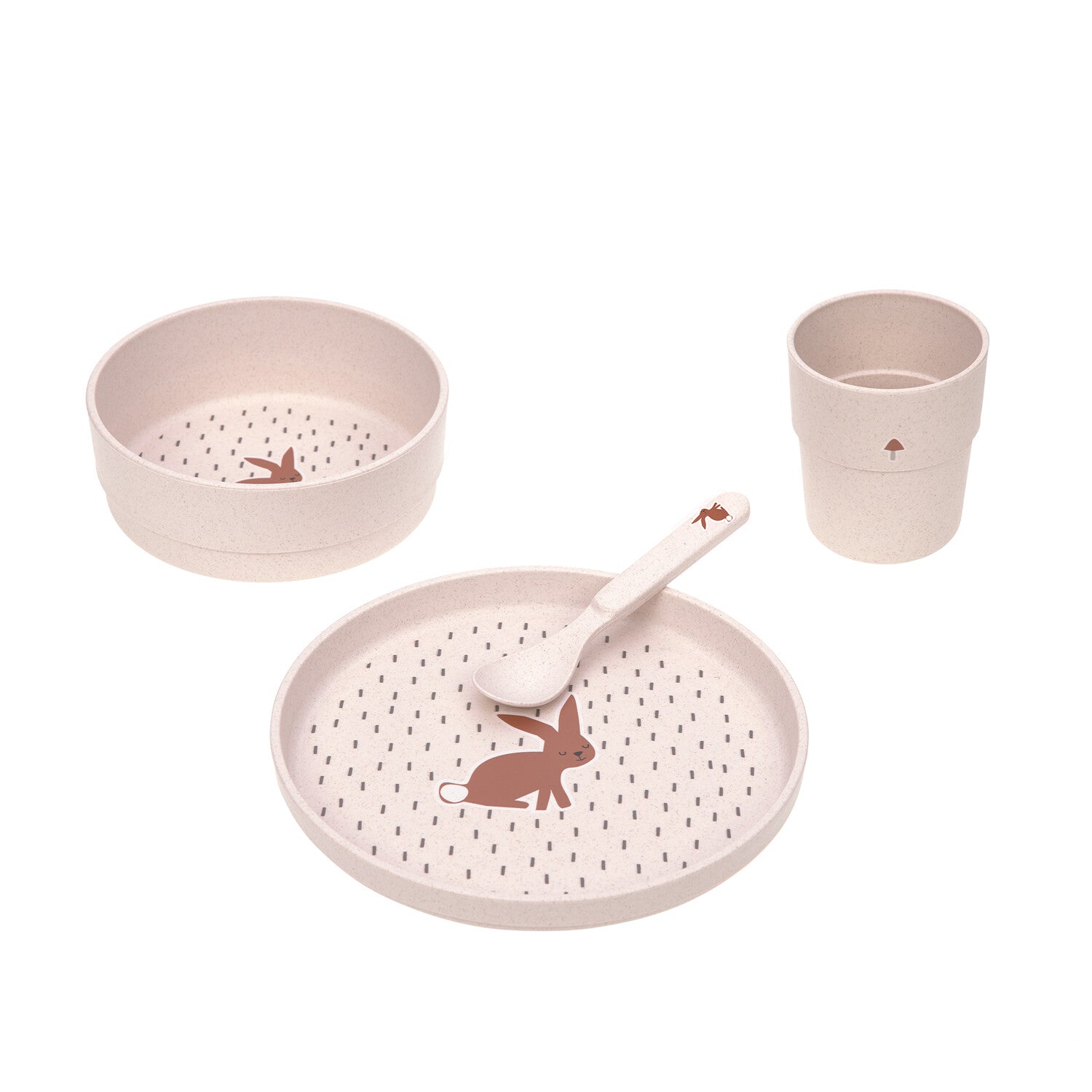 Dish Set PP/Cellulose Little Forest Rabbit (Plate, Bowl, Mug, Spoon) - Everybody Amsterdam