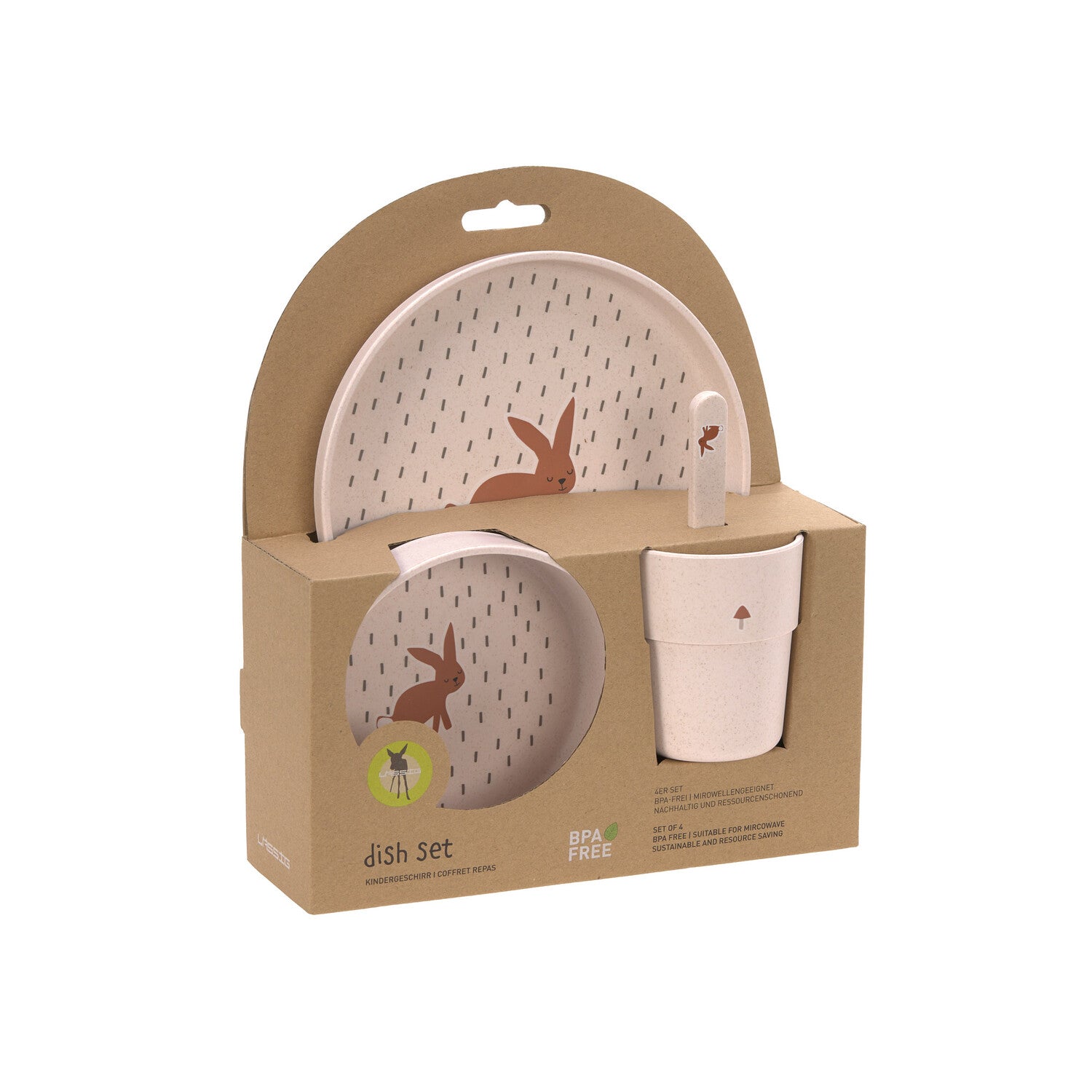 Dish Set PP/Cellulose Little Forest Rabbit (Plate, Bowl, Mug, Spoon) - Everybody Amsterdam